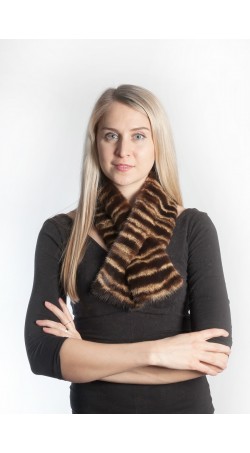 Mink fur scarf - striped